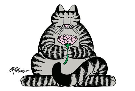Cat With Flower Magnet Kliban Cat Cats Illustration Crazy Cats