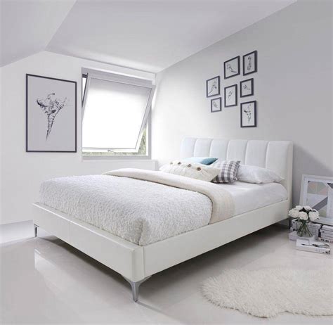Check out a king size platform bed. J&M Leona Contemporary White Eco Pelle Upholstered King Size Platform Bed (SKU18228-EK-Bed) Buy ...