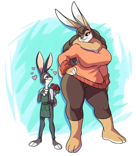 Rabbit Falls For Female Rabbit From Larger Species Rabbit Post Furry Drawing Bunny Art