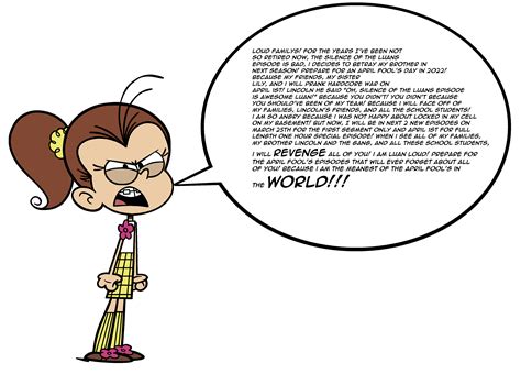 Message of Luan Loud on April Fool's Day 2022 by FairyGodBJ on DeviantArt