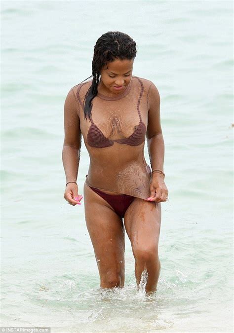 Oops Christina Milian Suffered A Wardrobe Malfunction As She Hit The