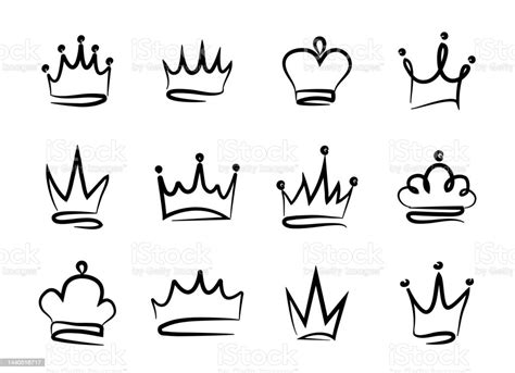 Hand Drawn Doodle Crowns Collection Of Sketch Crown Royal Crown