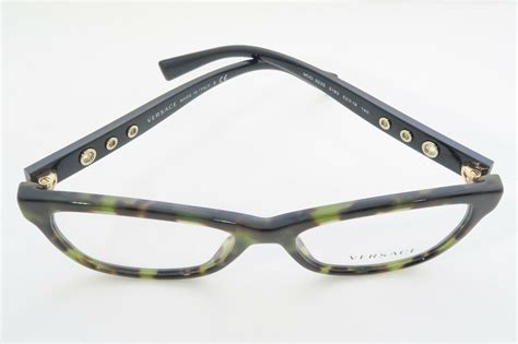 Versace Womens Green Tortoise Glasses With Case Mod 3225 5183 52mm