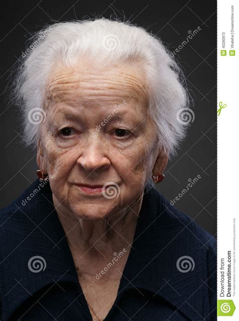 Portrait Of Old Sad Woman Stock Image Image Of Grief 40280973