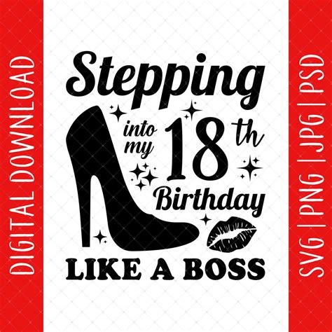 Stepping Into My 18th Birthday Digital Download 18th Birthday T For Her Daughter 18th