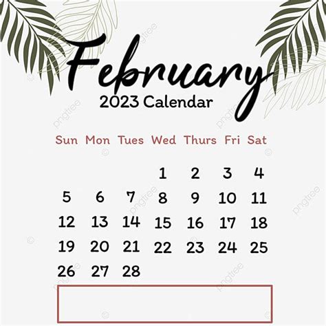 February 2023 Calendar Hd Transparent February 2023 Calendar February