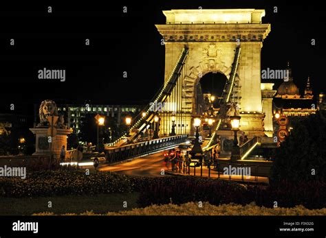 The Chain Bridge In Budapest Stock Photo Alamy