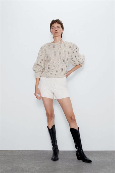 Shop 59 top cable knit short sleeve sweater and earn cash back all in one place. Cable-knit shorts | Knit shorts, Cable knit, Zara fashion