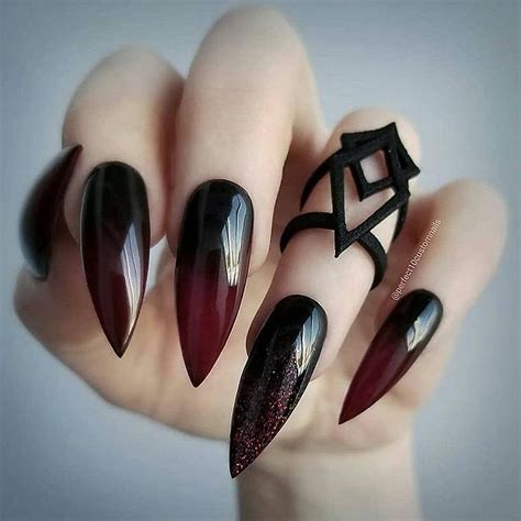 40 Most Popular Aesthetic Emo Acrylic Nails Rings Art