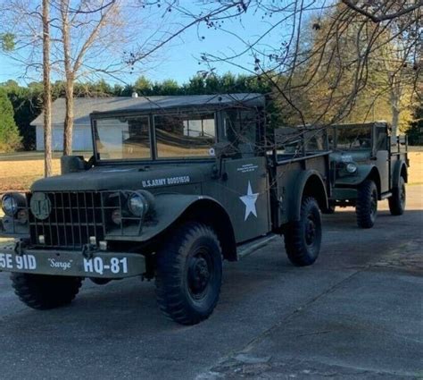 Two 1953 Dodge M37 34 Ton Army Trucks For Sale