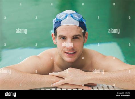 Happy Man In The Swimming Pool Stock Photo Alamy