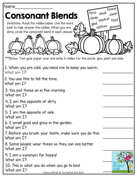 Grade 1 worksheets | blends chart. 94 best Digraphs and Blends images on Pinterest | For kids ...