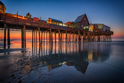 Dawn On Old Orchard Beach Shop Photography By Rick Berk The Pier At