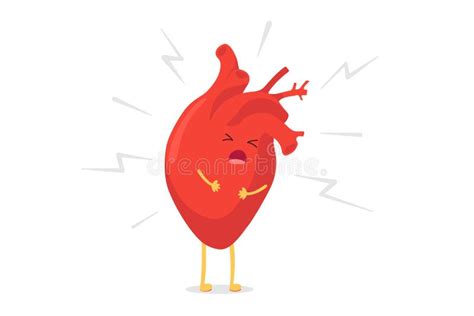 Cartoon Heart Character Unhealthy Sick Emoji Pain Emotion Vector