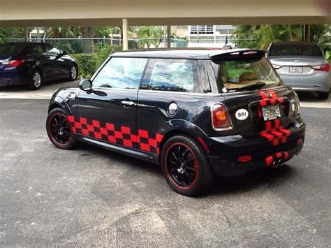 Mini Cooper Custom Checkerboard Vinyl Graphics And Rally Stripes In Fort