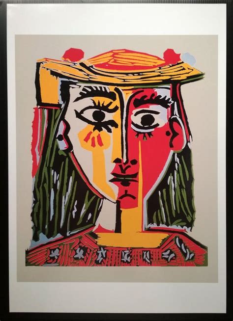 Pablo Picasso Print Head Of A Woman In A Hat 1962 Cubist Art