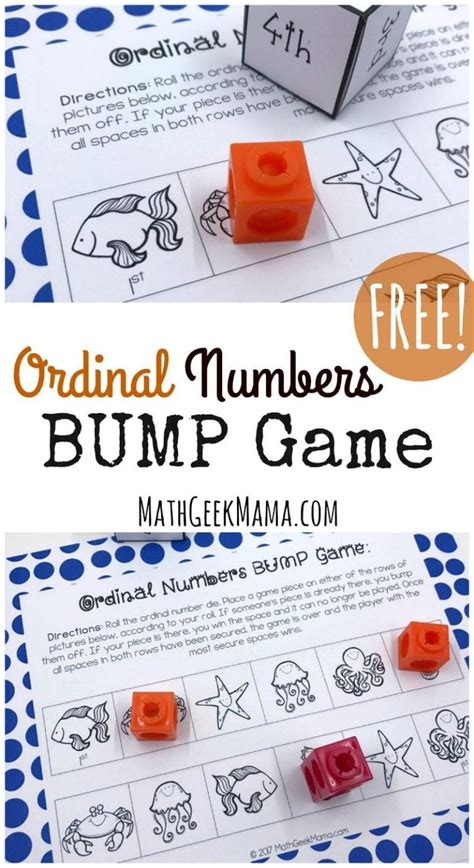 FREE Ordinal Numbers Game for Kindergarten-First Grade in 2020