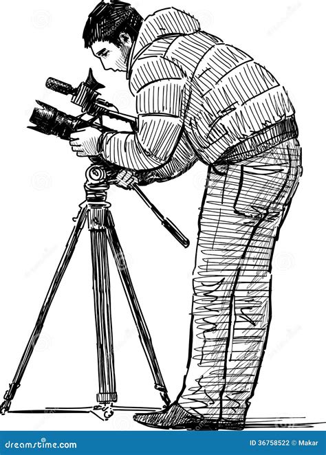 Photographer At Work Stock Vector Illustration Of Shoot 36758522