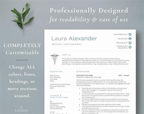 A Professional Resume Template For Medical Professionals