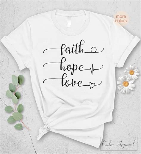 Faith Hope Love T Shirt Casual Letter Printed Faith Tops Tee Pilihax
