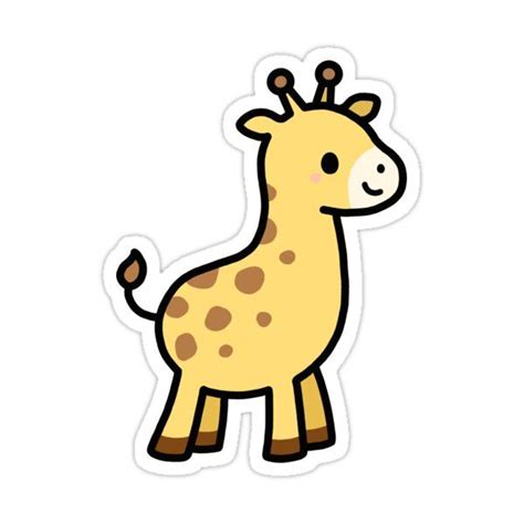 Giraffe Sticker By Littlemandyart Cute Stickers Cute Easy Drawings