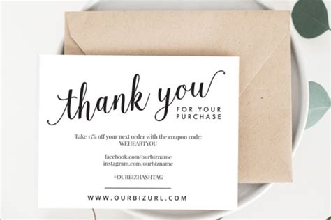Insert a photo, change font. Thank You For Purchasing Card Template | Arts - Arts