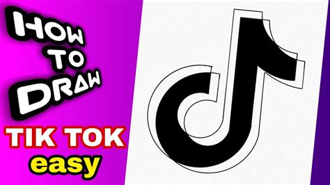 HOW TO DRAW TIK TOK LOGO STEP BY STEP Como Dibujar El Logo De Tik Tok Paso A Paso Easy