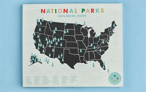 Mad For Mid Century National Parks Map For Travel Themed