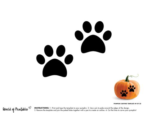 Printable Dog Paw Print Pumpkin Stencil Vlrengbr
