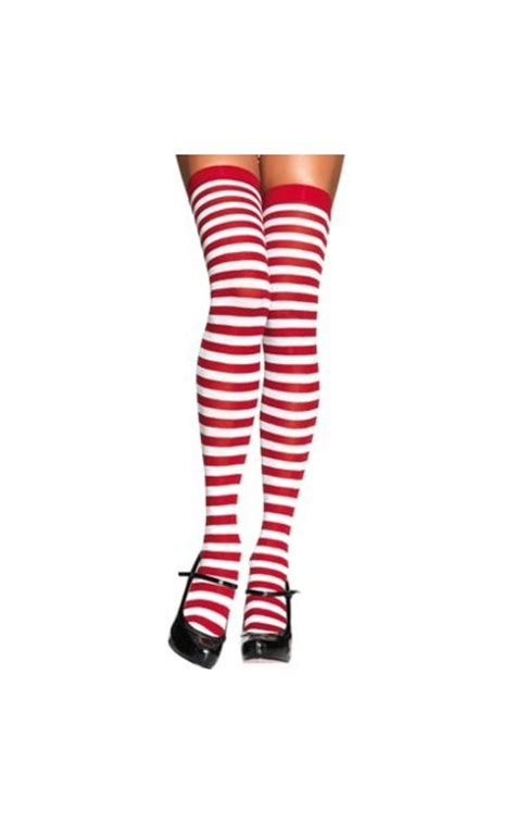 red and white striped thigh high stockings for women party city white thigh highs stockings
