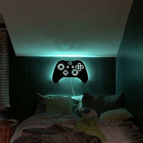 LED Lighted Playstation Controller Wall Art Video Game Art Etsy In