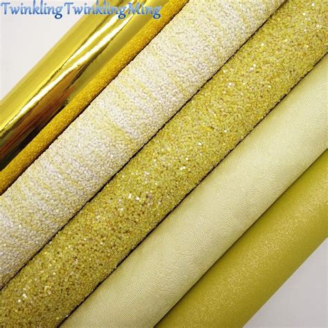 Glitter Fabric Metallic Synthetic Leather Gold Patent Faux Fabric