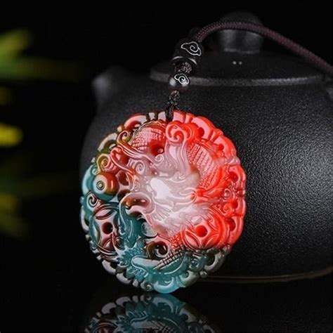 Jade Dragon Necklace Pendant Real Stone Gifts For Women Pendants Charm
