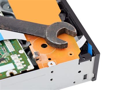 Dvd Disk Drive And Wrench Stock Photo Image Of Computer 28129480