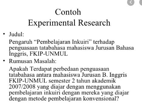 Contoh Skripsi Yang Menggunakan Metode Penelitian Eksperimen