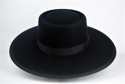 The Hodge Black Wool Felt Bolero Hat Classic And Versatile Etsy Bolero Hat Wide Brim Hat