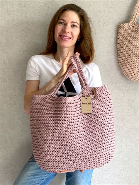 Crochet Tote Bag Xxl Size Extra Large Tote Bag Dusty Rose Bag Extra
