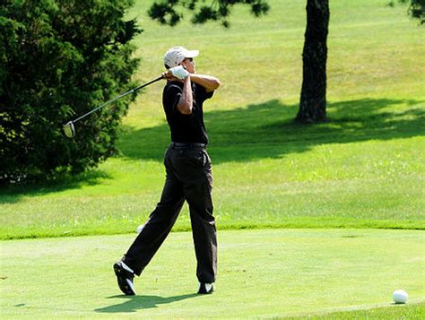 President Obama Begins Vacation On Marthas Vineyard With Round Of Golf