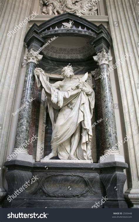 Statue Of Saint Bartholomew The Martyred Apostle Holding His Flayed