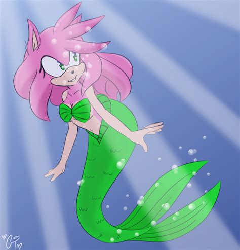 Comm Mermaid Amy By Siinnack Amy Rose Female Cartoon Characters Amy