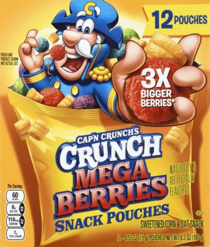 Capn Crunchs Crunch Mega Berries Sweetened Corn And Oat Snack Pouches