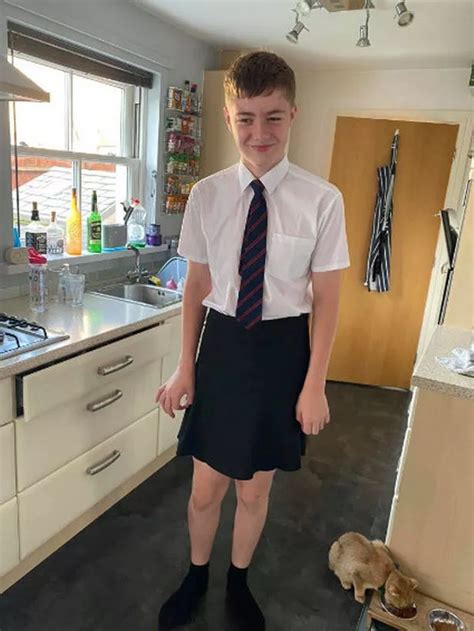 Boys Banned From Wearing Shorts To School Turn Up To Class In Skirts