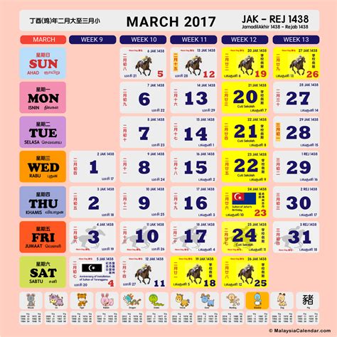 Malaysia Calendar Year 2017 Malaysia Calendar