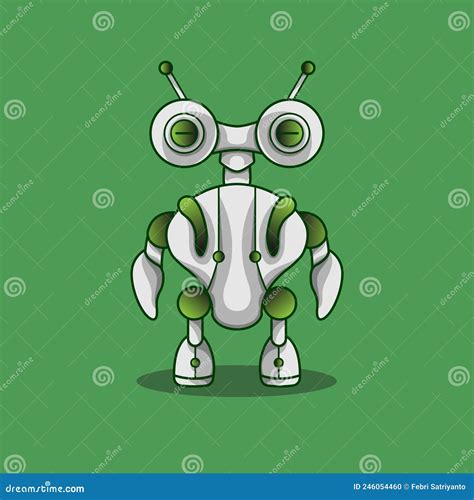 Cute Frog Man Humanoid Robot Mecha Mascot Stock Vector Illustration
