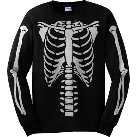 Skeleton Torso Long Sleeve Halloween Costume T Shirt Front Etsy In 2021 T Shirt Costumes