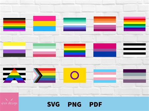 Lgbtqiap Flags Svg Bundle Lgbt Lesbian Gay Bi Trans Pirde Flags