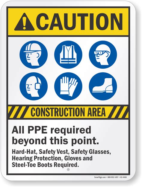 Construction Area All Ppe Required Caution Sign Sku K2 4466