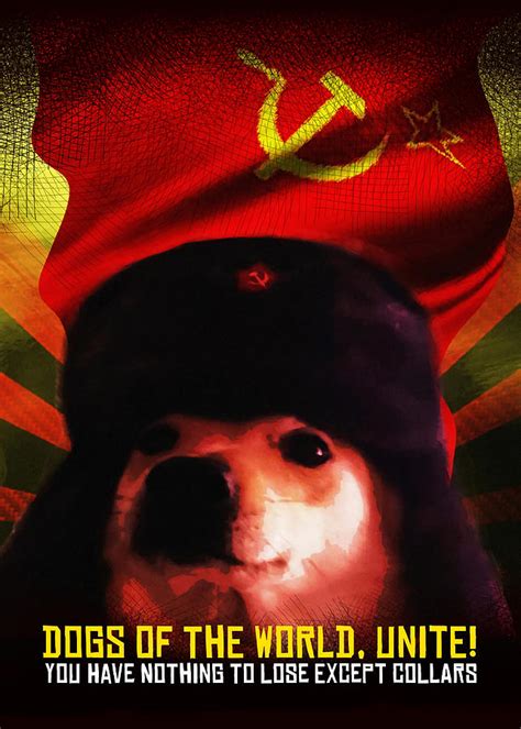 Communist Comrade Doggo Meme Funny Doge Dog With Painting By Gavin
