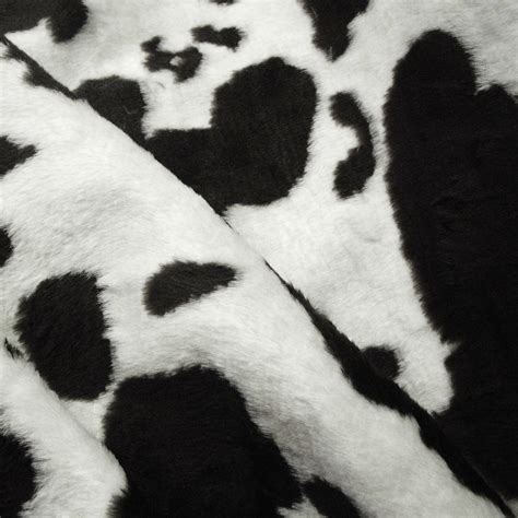 Black And White Cow Print Faux Fur Fabric Per Metre Uk