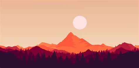 Sunset Mountain Forest By Simpleskulduggery On Deviantart